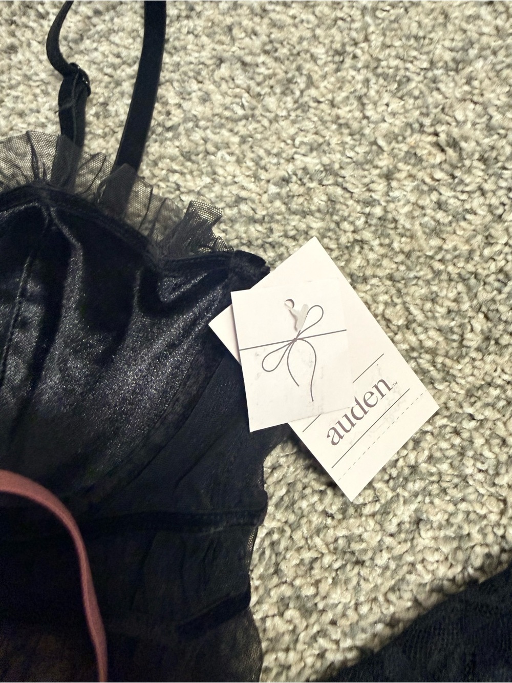 Auden Pink Satin, Black Velvet, and Black Lace Bustier Bras - Picture 5 of 12